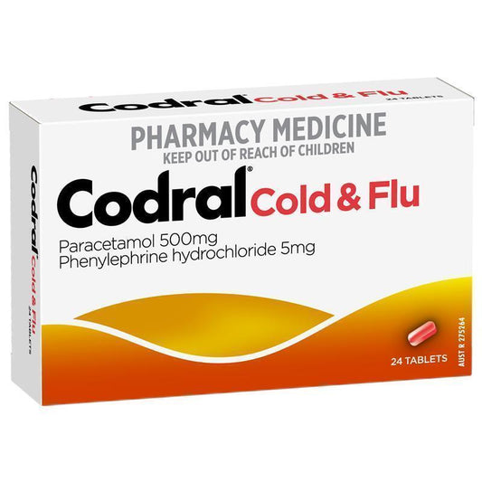 Codral PE Cold and Flu 24 Tablets - Relief for Cold & Flu Symptoms