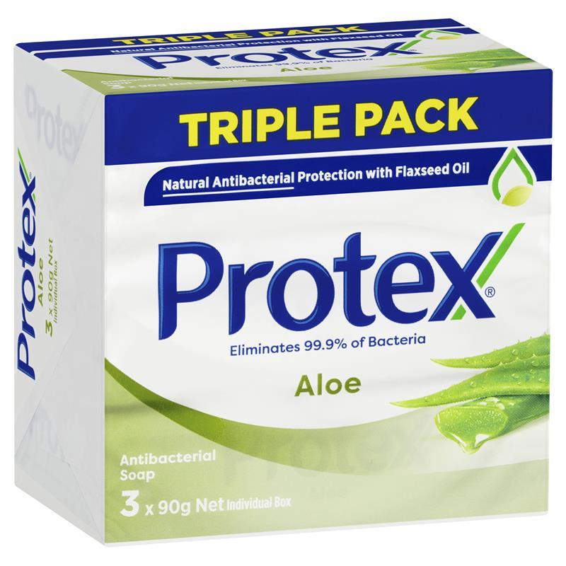 Protex Antibacterial Aloe Bar Soap with Flaxseed Oil 3x90g
