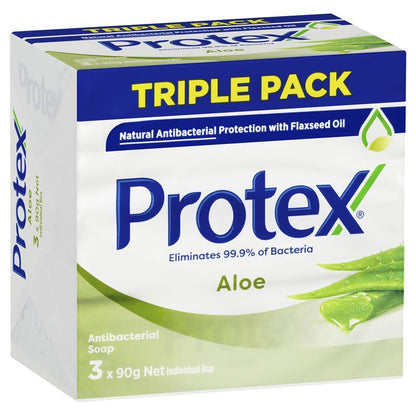 Protex Antibacterial Aloe Bar Soap with Flaxseed Oil 3x90g