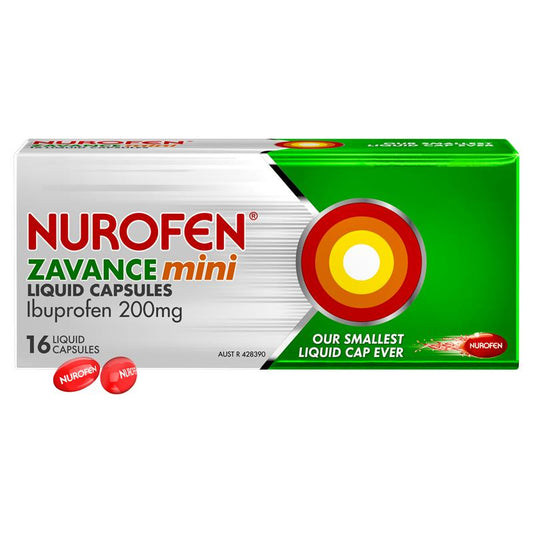 Nurofen Zavance 16 Mini Liquid Capsules - Rapid Pain Relief