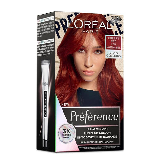 L'Oreal Paris Preference Vivids Permanent Hair Colour 5.664 Notting Hill (Cherry Red) - Vibrant & Lasting