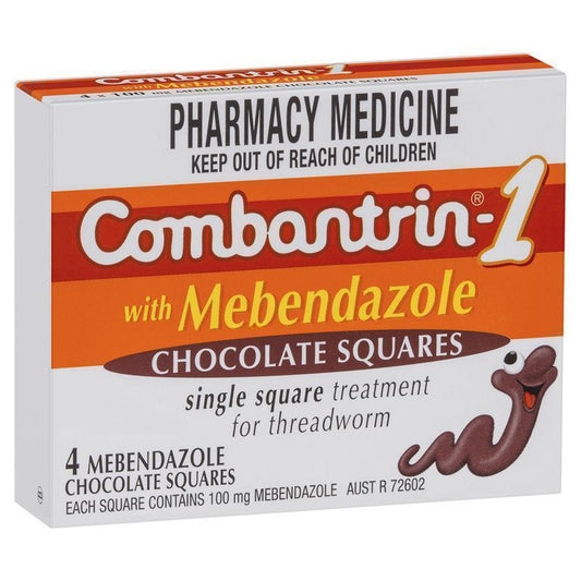 Combantrin-1 Threadworm Chocolate Squares 4 Pack - Easy Treatment for Threadworm-Auzzi Store