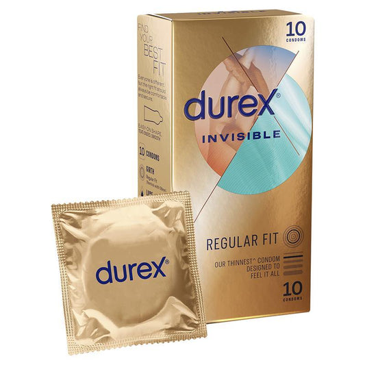 Durex Invisible Regular Fit Condoms - 10 Pack for Ultimate Sensation