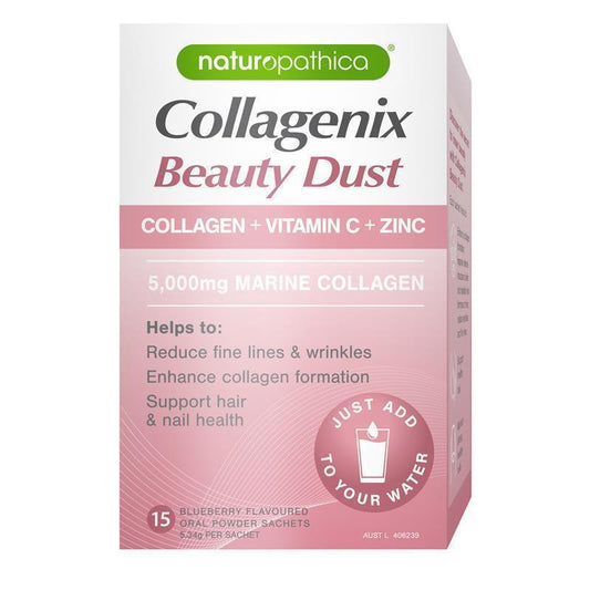 Naturopathica Collagenix Beauty Dust 5000mg - 15x50g Sachets with Vitamin C & Zinc