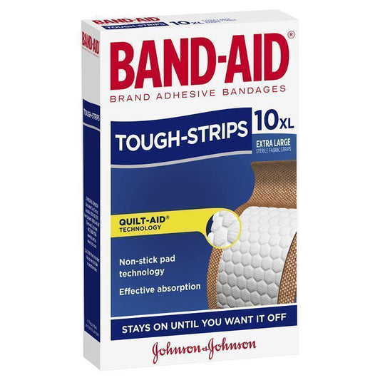 Band-Aid Tough Strips Extra Large Fabric Strips 10 Pack - Ultimate Protection-Auzzi Store