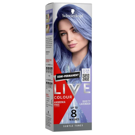Schwarzkopf LIVE Colour Pastels Dusty Lavender Semi-Permanent Hair Dye - 75ml