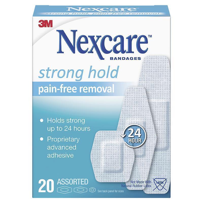 Nexcare Strong Hold Pain-Free Removal Strips 20 Pack Assorted - Comfort Meets Security