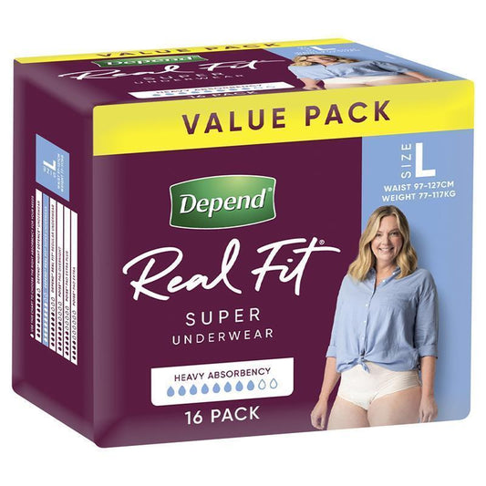Depend Real Fit Women’s Underwear - Super Large, 16 Pack - Auzzi Store