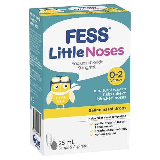 Fess Little Noses Saline Nose Drops + Aspirator 25mL-Auzzi Store