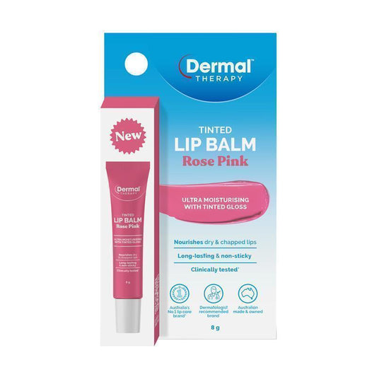 Dermal Therapy Tinted Lip Balm - Rose Pink 8g | Hydrating & Colorful