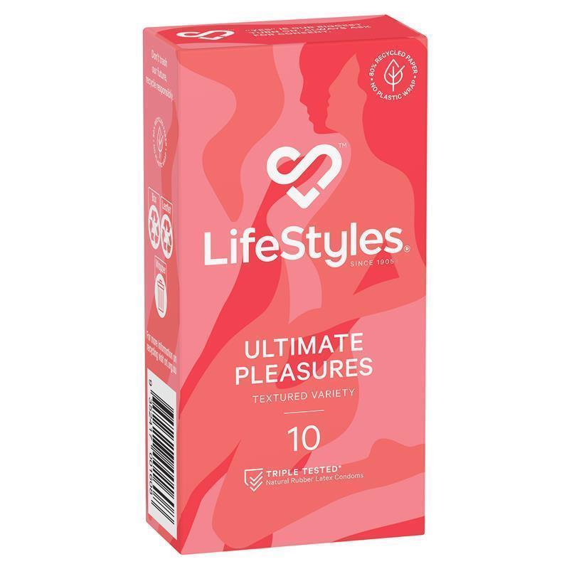 LifeStyles Ultimate Pleasures Latex 10 Condoms , Electronically Tested
