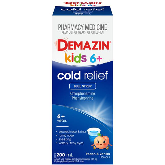 Demazin Kids 6+ Cold Relief Blue Syrup - 200ml - Auzzistore