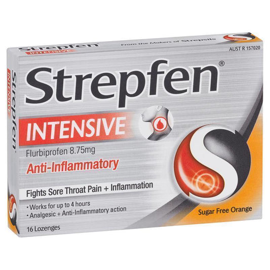 Strepfen Intensive Sugar Free Orange 16 Lozenges - Auzzistore