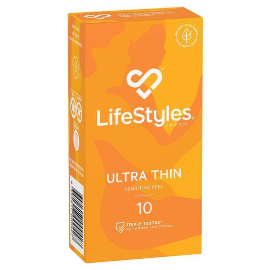 LifeStyles Ultra Thin Natural Latex 10 Condoms – Lubricated
