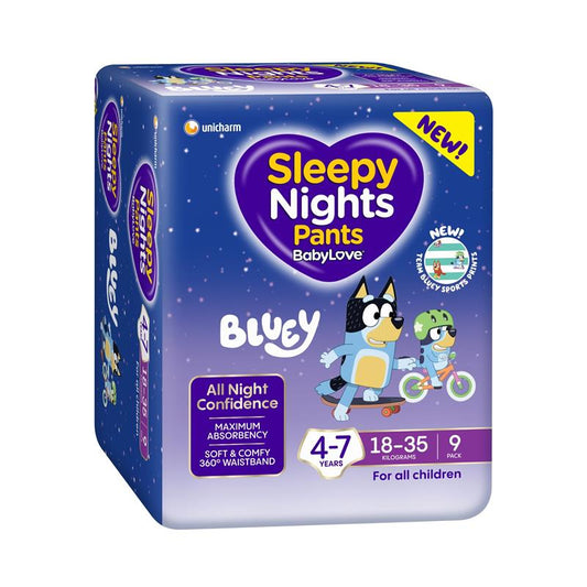 BabyLove SleepyNights Pants 4-7 Years (18-35kg) - 9 Pack-Auzzi Store