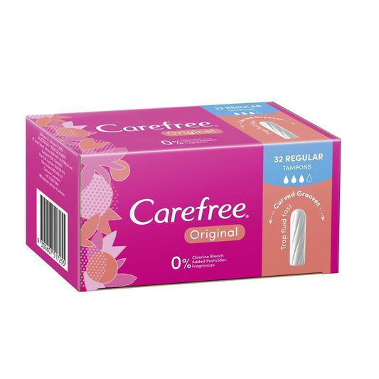 Carefree Original Regular Tampons - 32 Pack for Medium Flow