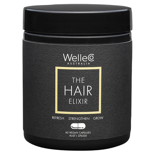 WelleCo Vegan Hair Growth Supplement 60 Capsules with Biotin & Zinc