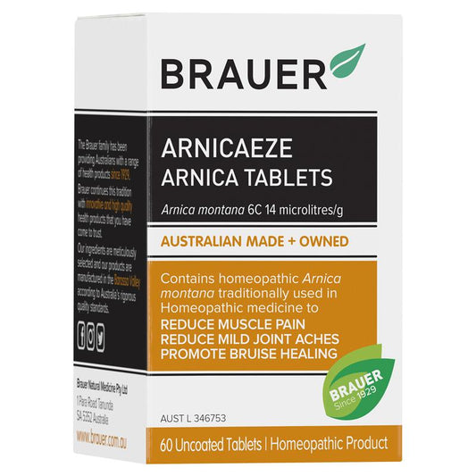 Brauer Arnicaeze 60 Tablets - Natural Muscle Pain Relief - Auzzi Store