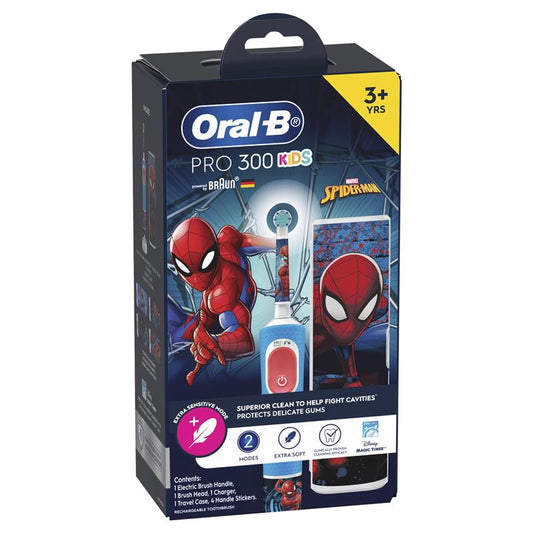 Oral-B Pro 300 Kids Spiderman Electric Toothbrush - 1 Pack - Auzzistore