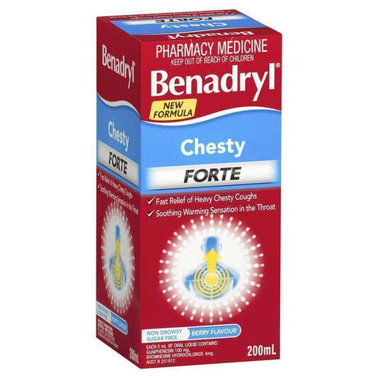 Benadryl Chesty Forte Cough Liquid - Berry Flavour 200mL-Auzzi Store