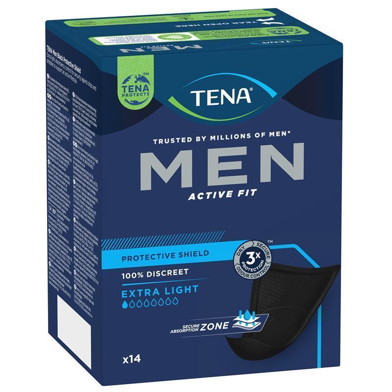Tena Men Level 0 , Extra Thin Black Shields, 14 Pants