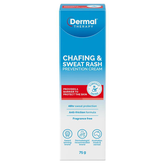 Dermal Therapy Chafing & Sweat Rash Cream 75g - Skin Protection Formula