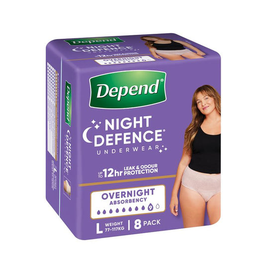 Depend Underwear Realfit Night Defence Female - Large 8 Pack