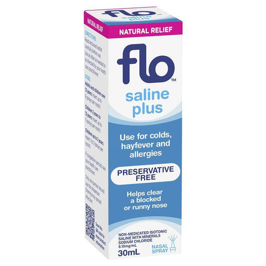 FLO Saline Plus Nasal Spray - 30ml for Nasal Congestion Relief-Auzzi Store