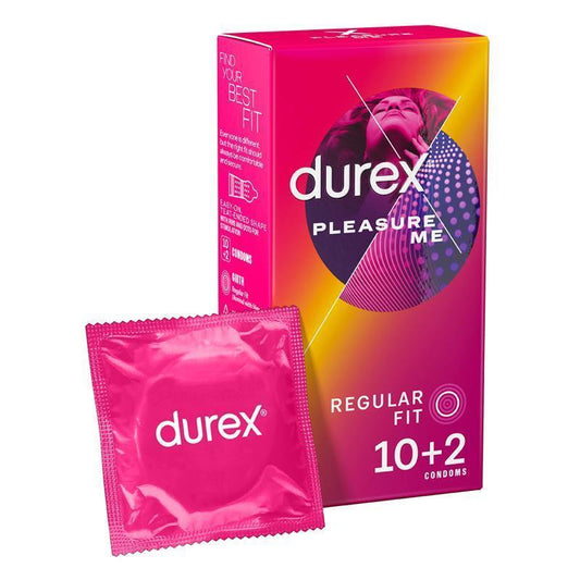 Durex Pleasure Me Ribbed Dotted Latex Condoms 12 Pack