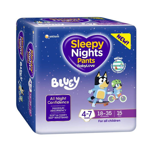 BabyLove SleepyNights Pants 4-7 years (18-35kg) 15 Pack - Overnight Protection - Auzzi Store