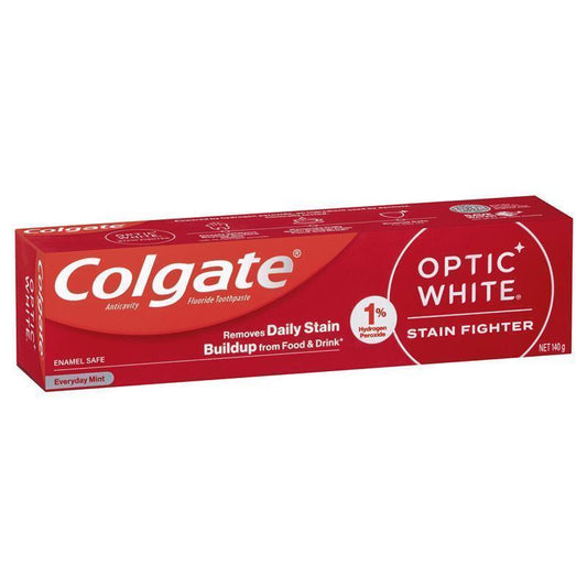 Colgate Optic White Stain Fighter Teeth Whitening Toothpaste 140g-Auzzi Store