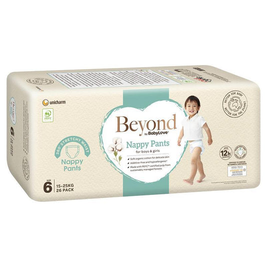 Beyond by BabyLove Nappy Pants Size 6 (15-25kg) - 26 Pack for Ultimate Comfort