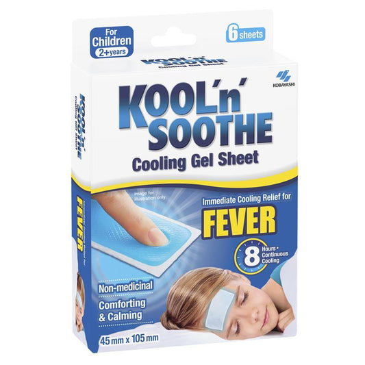 Kool n Soothe Kids Fever Relief - 6 Sheets of Cooling Comfort-Auzzi Store