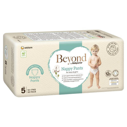 Beyond by BabyLove Nappy Pants Size 5 (12-17kg) - 32 Pack for Maximum Comfort - Auzzistore