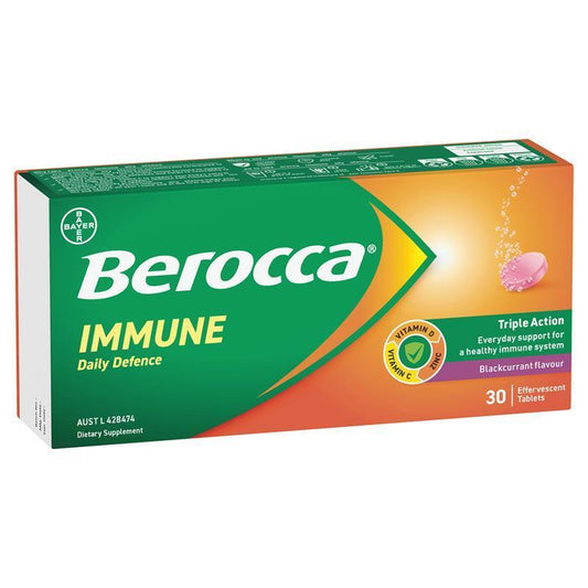 Berocca Immune Defence Blackcurrant – Vitamin C, D & Zinc, 30 Tablets