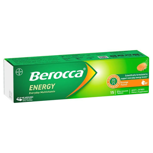 Berocca Energy Orange – 15 Effervescent Multivitamin Tablets