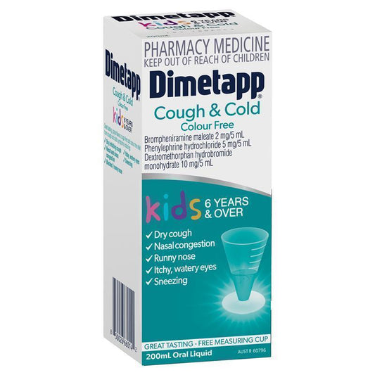 Dimetapp Cough and Cold Colour Free 200mL - Sugar-Free Relief-Auzzi Store