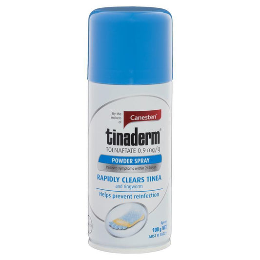 Canesten Tinaderm Powder Spray for Tinea and Ringworm - 100g-Auzzi Store