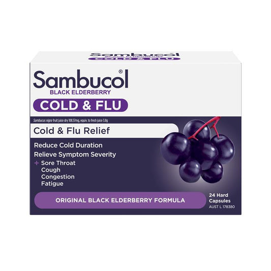 Sambucol Cold & Flu - 24 Capsules-Auzzi Store