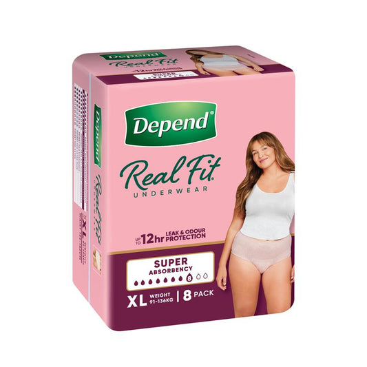 Depend Women Real Fit Underwear - Super Extra Large 8 Pack for Discreet Comfort-Auzzi Store