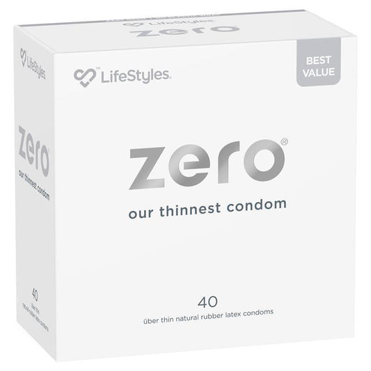 LifeStyles Zero Ultra-Thin 40 Condoms - Lubricated, Latex