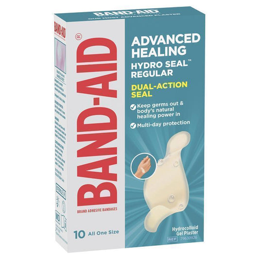 Band-Aid Advanced Healing Hydro Seal Gel Plasters Regular 10 Pack - Comprehensive Care-Auzzi Store