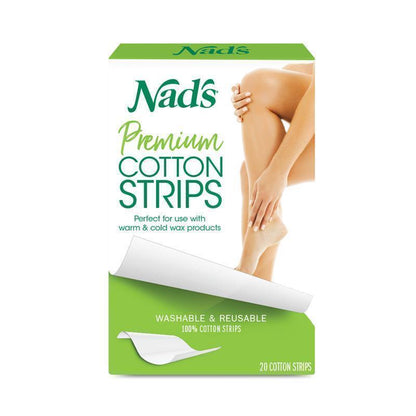 Nad's Washable Reusable 100% Cotton Hair Removal Strips - 20 Pack, Sensitive