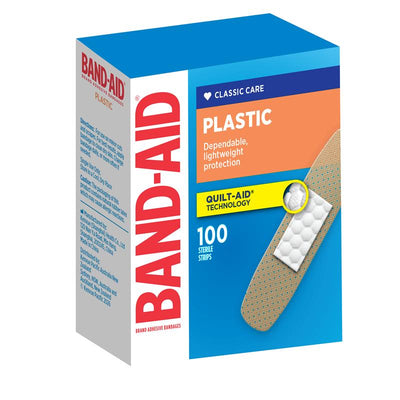 Band-Aid Plastic Strips 100 Pack - Advanced Wound Care