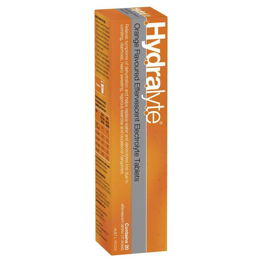 Hydralyte Electrolyte Effervescent Tablets - Orange (20 Tablets)-Auzzi Store