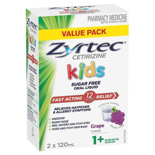Zyrtec Kids Liquid Grape Allergy Relief - 240ml
