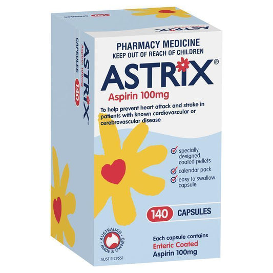 Astrix Aspirin 100mg - 140 Capsules - Auzzi Store