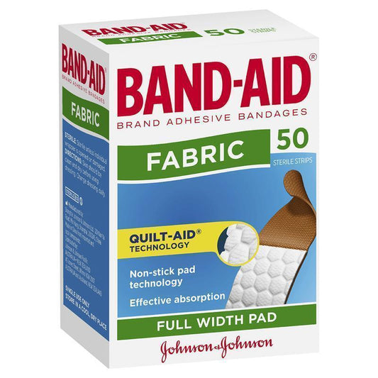 Band-Aid Adhesive Fabric Strips 50 Pack - Reliable Wound Care-Auzzi Store
