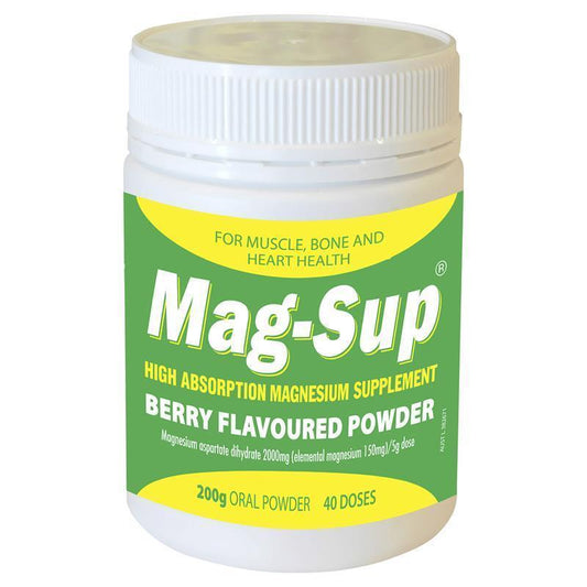 Mag-Sup Oral Powder 200g Jar - High Potency Magnesium Supplement