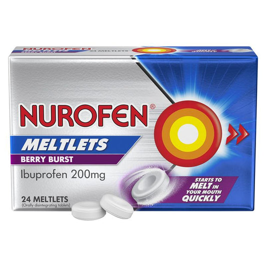 Nurofen Meltlets Pain Relief - Berry Burst 200mg, 24 Pack – view 2
